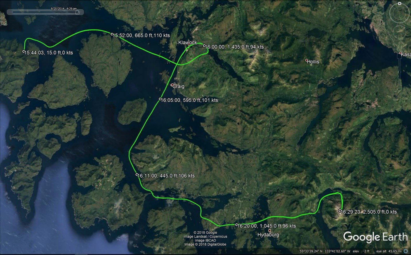De Havilland DHC 3 accident investigation - Hydaburg, AK