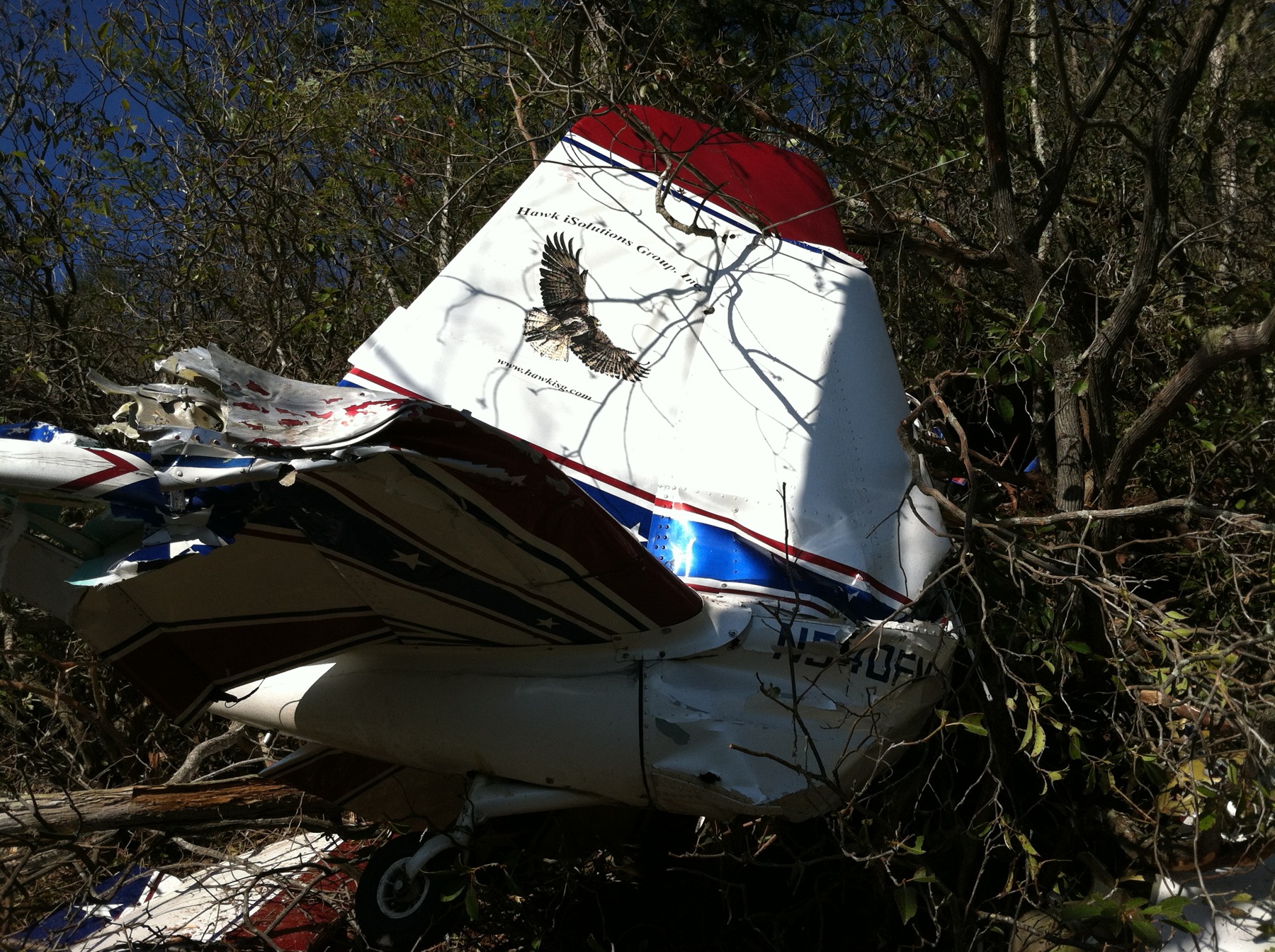 ERA14FA163 — Photo 5 - Empennage (Photo Courtesy of Knox County Sheriff), page 1 (NTSB docket)